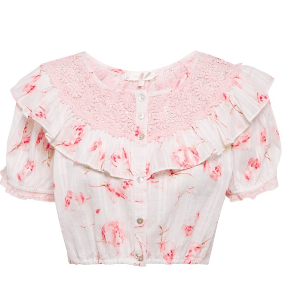 LoveShackFancy Elania Floral Top - Picture 2 of 8